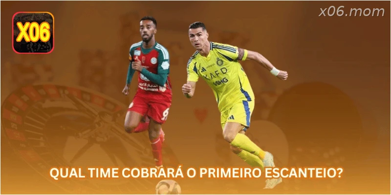 Qual time cobrará o primeiro escanteio?