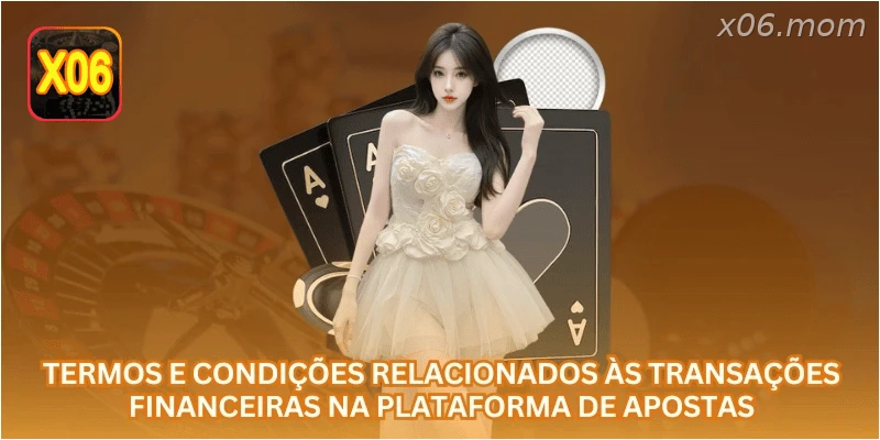 Termos e condições relacionados às transações financeiras na plataforma de apostas.